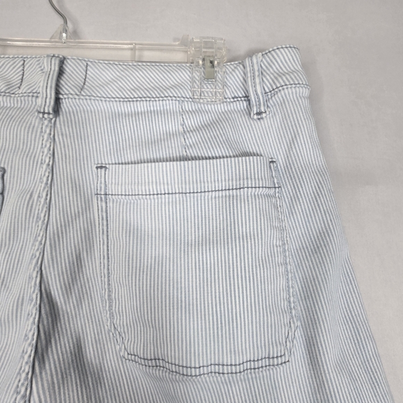Lane Bryant Size 14 Wide Leg Crop Pinstripe Jean Culotte Capri High Rise 18" L - Picture 14 of 15
